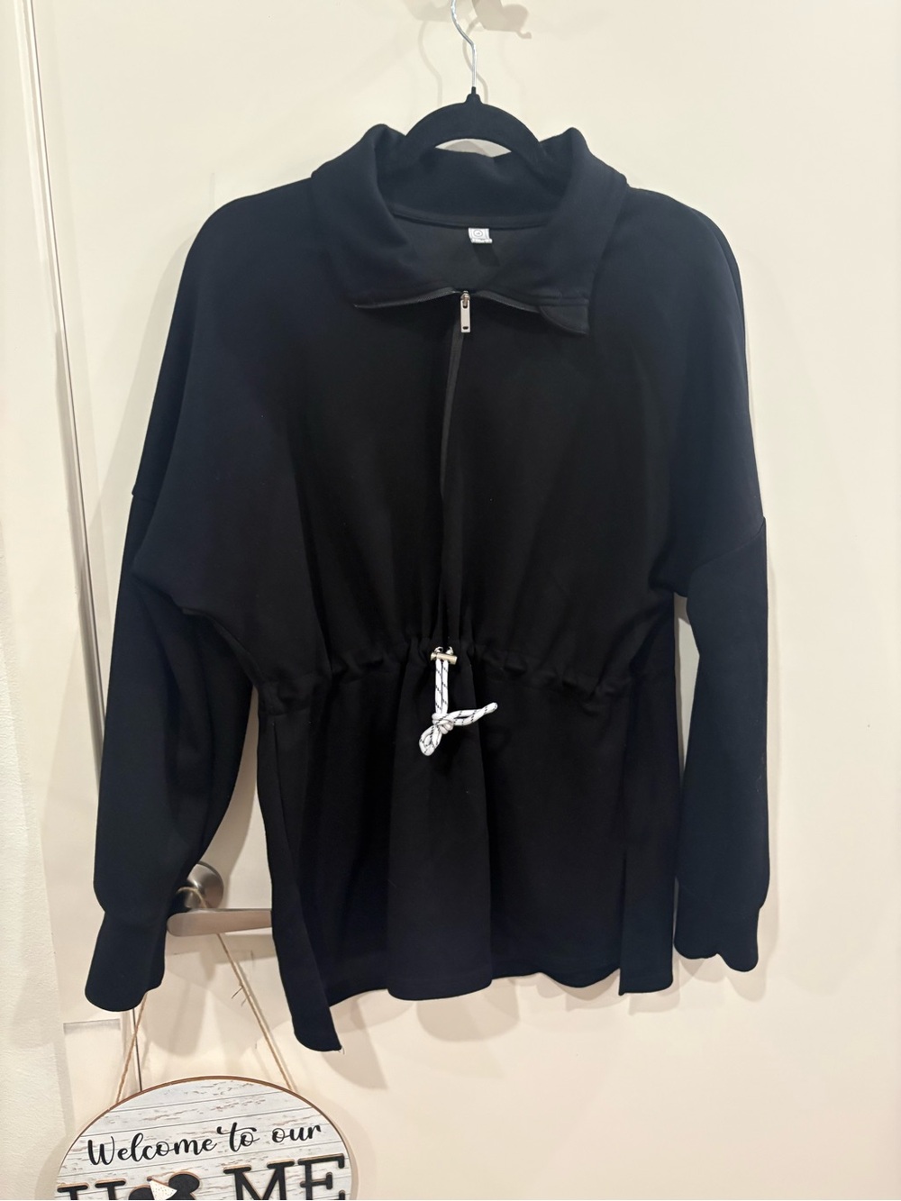 Ulu Black Half-Zip Drawstring Pullover
